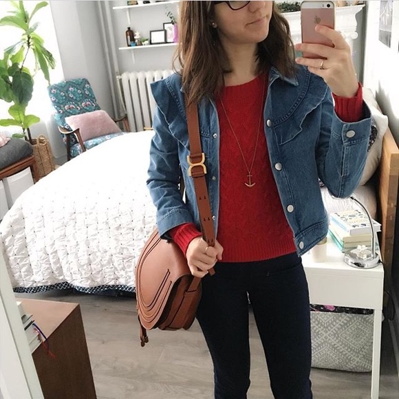 J. Crew Honeycomb cable sweater in dark poppy - Picture 7 of 7